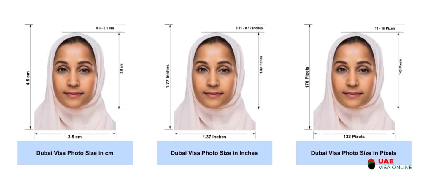 dubai tourist visa photo size