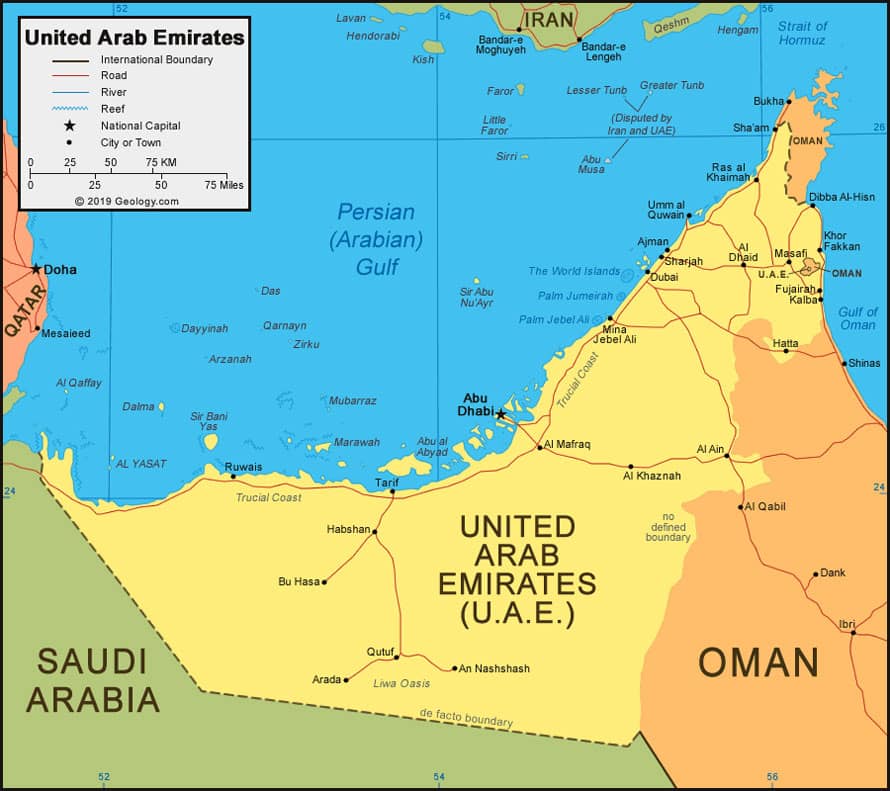 Geographical Location of United Arab Emirates